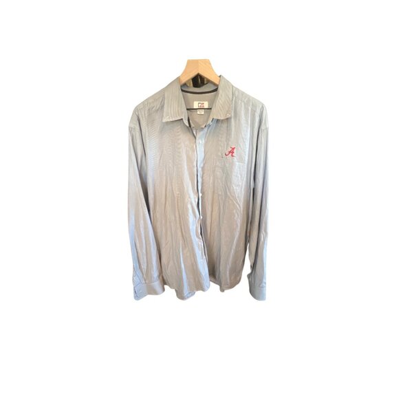 Alabama Crimson Tide Cutter & Buck Alabama Logo Stretch Oxford Stripe Long Sleev - Picture 1 of 3